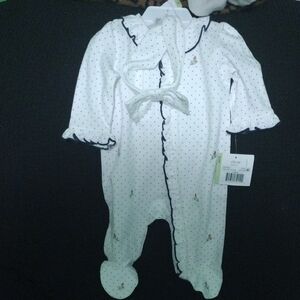 Polka Dot Kids One Piece With Matching Headband​​